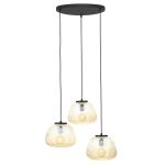 Brilliant Kaizen Hanglamp Glas Hanglamp Metaal Zwart Beige | 400mm - Geschikt voor 3x E27