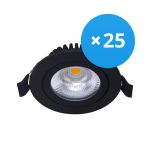 Voordeelpak 25x Noxion LED Kantelbaar Slim Spot Zwart Rond 6W 550lm 60D - 927 Zeer Warm Wit | 85mm - IP54 - Dimbaar - Beste Kleurweergave