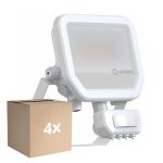 Voordeelpak 4x Ledvance LED Breedstraler Aluminium Wit 17W 2200lm 100D - 830 Warm Wit | IP65 - Bewegings- en Lichtsensor - Symmetrisch